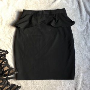 Express Black Peplum Pencil Skirt
